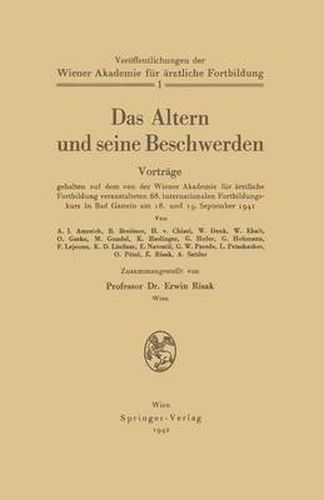 Cover image for Das Altern Und Seine Beschwerden: Band 1