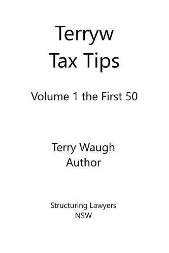 Cover image for Terryw Tax Tips: Volume 1