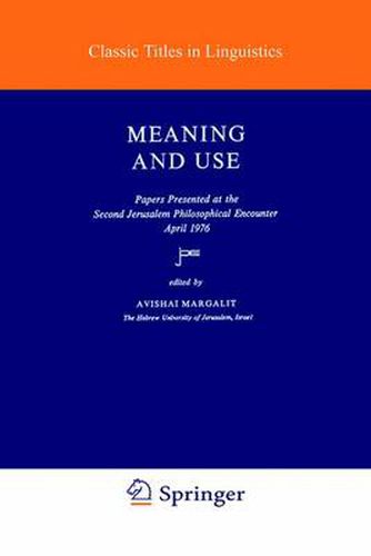 Cover image for Meaning and Use