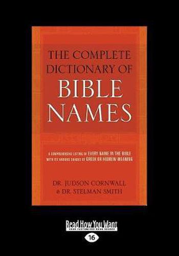 Cover image for The Complete Dictionary of Bible Names