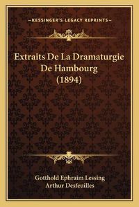 Cover image for Extraits de La Dramaturgie de Hambourg (1894)