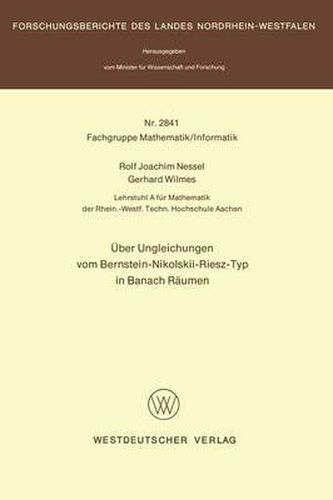 Cover image for eUber Ungleichungen Vom Bernstein-Nikolskii-Riesztyp in Banach Reaumen