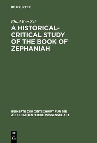 Cover image for A Historical-Critical Study of the Book of Zephaniah