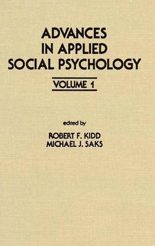 Cover image for Advances in Applied Social Psychology: Volume 1