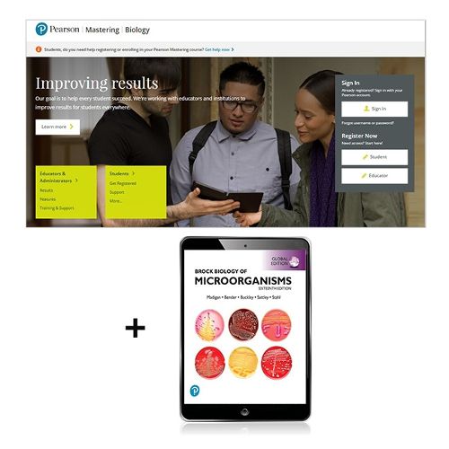 Cover image for Brock Biology of Microorganisms, Global Edition -- Mastering Biology with Pearson eText (AU)