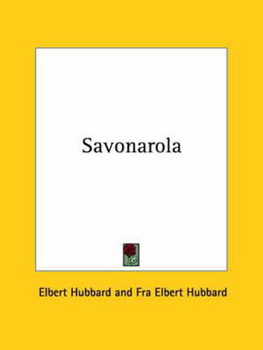 Cover image for Savonarola