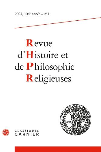 Cover image for Revue d'Histoire Et de Philosophie Religieuses