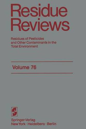 Cover image for Residue Reviews: Residues of Pesticides and Other Contaminants in the Total Environment