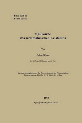 Cover image for Mg-Skarne Des Westmahrischen Kristallins