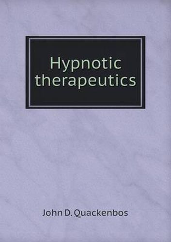 Cover image for Hypnotic therapeutics