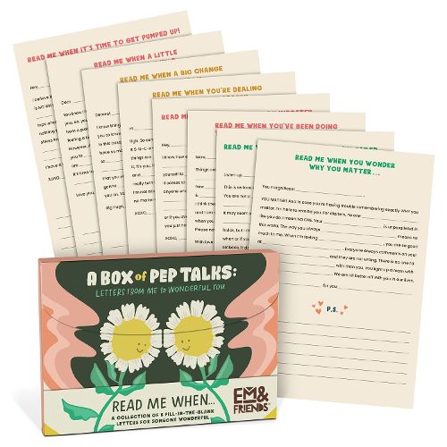 Em & Friends A Box of Pep Talks Fill in the Love Read Me When Letters