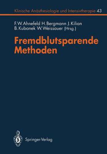 Cover image for Fremdblutsparende Methoden