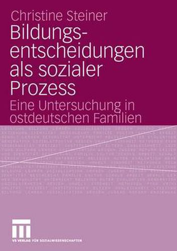 Cover image for Bildungsentscheidungen Als Sozialer Prozess