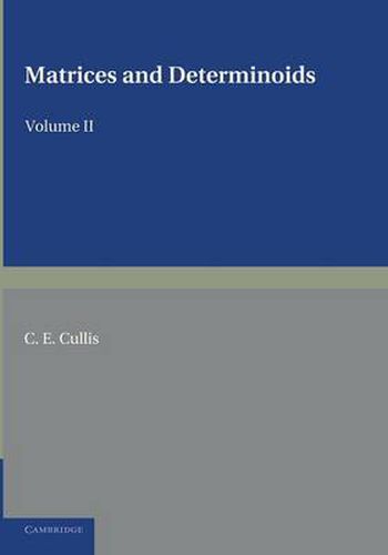 Cover image for Matrices and Determinoids: Volume 2