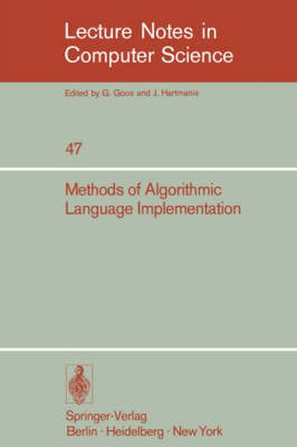 Cover image for Methods of Algorithmic Language Implementation