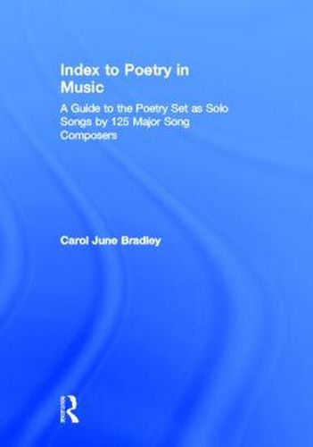 Cover image for Index to Poetry in Music