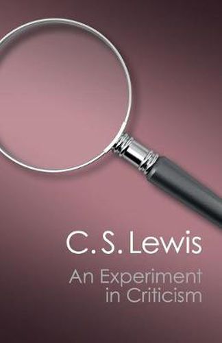 Cover image for An Experiment in Criticism