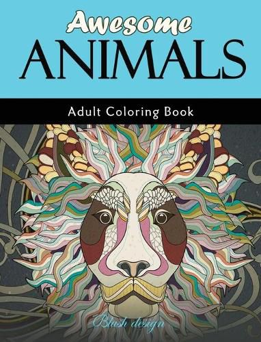 Cover image for Awesome Animals: Adult Coloring Book