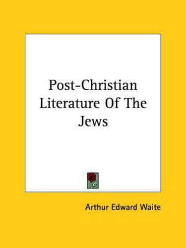 Cover image for Post-Christian Literature of the Jews