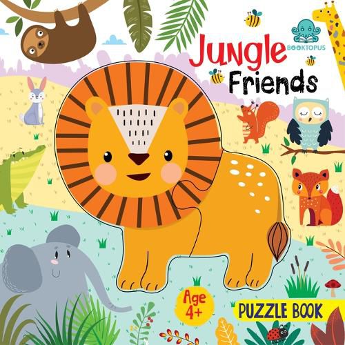 Cover image for Booktopus Square Puzzle Board Book - Jungle Friends Learning Puzzle with Easy Grip Pieces - Educational Toys for Kids 4+ Years - Motor Skil