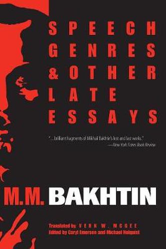 Cover image for Speech Genres and Other Late Essays