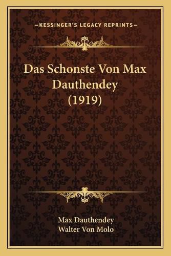 Cover image for Das Schonste Von Max Dauthendey (1919)