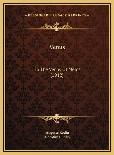 Cover image for Venus: To the Venus of Melos (1912)