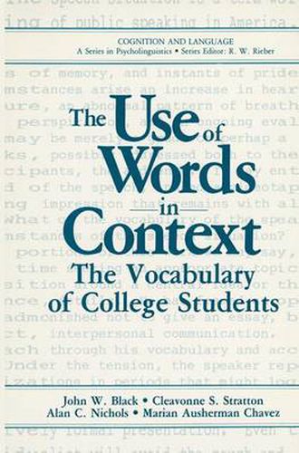 The Use of Words in Context: The Vocabulary of Collage Students