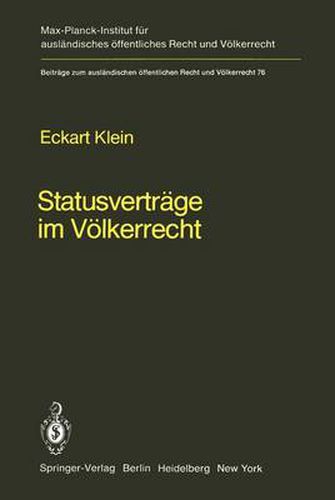 Cover image for Statusvertrage im Voelkerrecht: Rechtsfragen territorialer Sonderregime