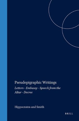 Cover image for Pseudepigraphic Writings: Letters - Embassy - Speech from the Altar - Decree