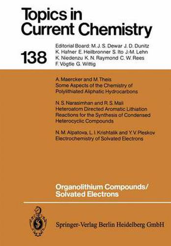 Cover image for Organolithium Compounds/Solvated Electrons