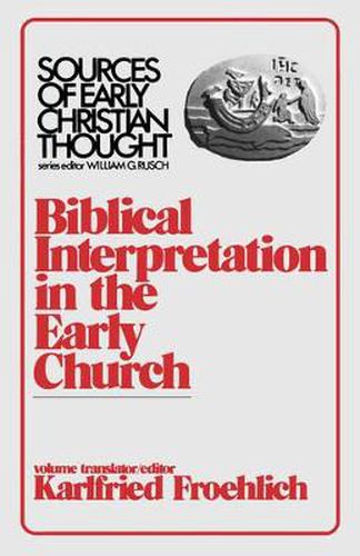 Cover image for Biblical Interpretation in the Early Church