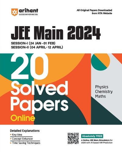 Cover image for Jee Main 2024 20 Solved Papers (Session 1/2)