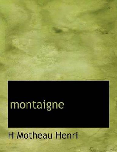 Cover image for Montaigne