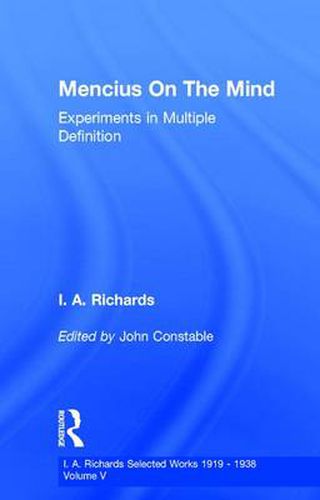 Cover image for Mencius On The Mind        V 5: Experiments in Multiple Definition