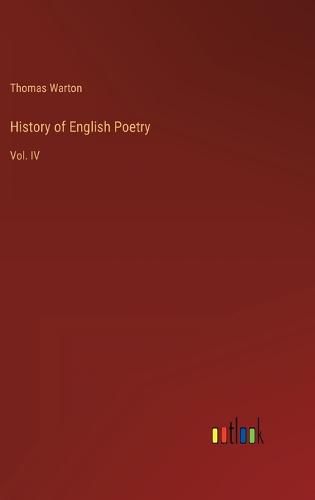 Cover image for History of English Poetry