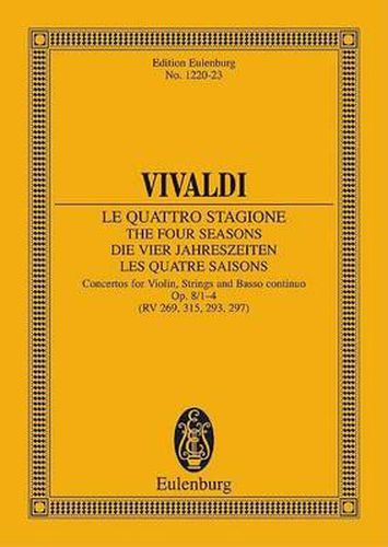 Cover image for The Four Seasons Op. 8 No. 1 RV 269 / PV 241: Op. 8/1 Rv 269 / Pv 241