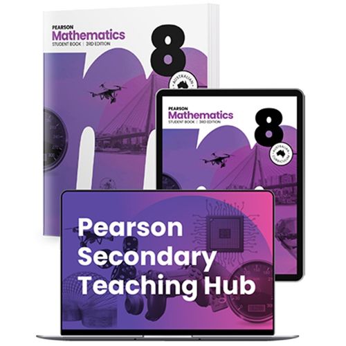 Cover image for Pearson Mathematics 8 Student Book, eBook and Hub