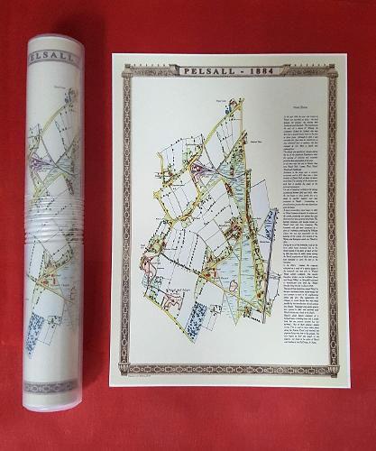 Cover image for Pelsall village 1884 - Old Map supplied Rolled in a Clear Two Part Screw Presentation Tube - Print Size 45cm x 32cm