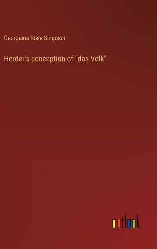 Cover image for Herder's conception of "das Volk"