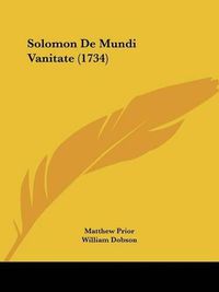 Cover image for Solomon de Mundi Vanitate (1734)