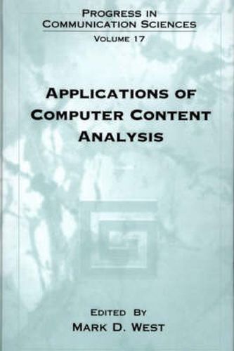 Cover image for Applications of Computer Content Analysis