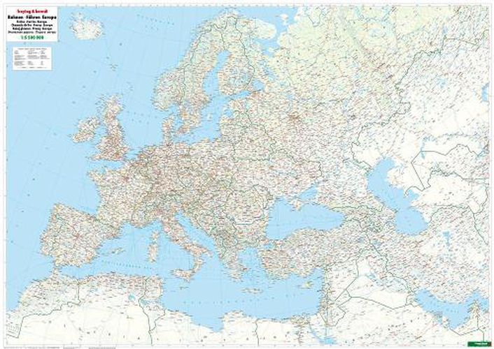 Cover image for Railway + Ferries Europe Map Flat in a Tube 1:5 500 000