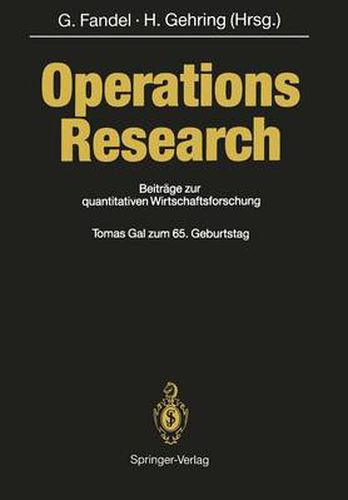 Cover image for Operations Research: Beitrage Zur Quantitativen Wirtschaftsforschung