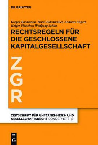 Cover image for Rechtsregeln Fur Die Geschlossene Kapitalgesellschaft