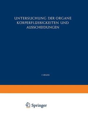 Untersuchung der Organe Koerperflussigkeiten und Ausscheidungen