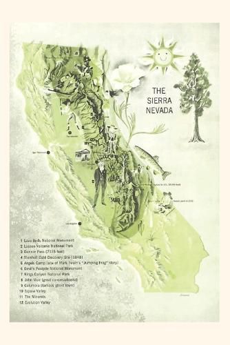 Cover image for Vintage Journal Map of the Sierra Nevada