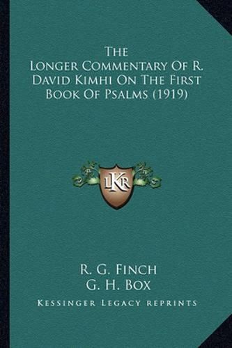 The Longer Commentary of R. David Kimhi on the First Book of Psalms (1919)