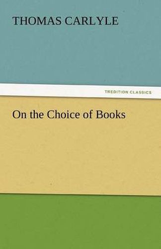 Cover image for On the Choice of Books