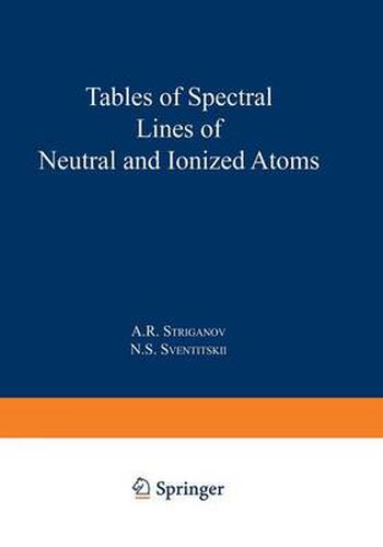 Cover image for Tables of Spectral Lines of Neutral and Ionized Atoms